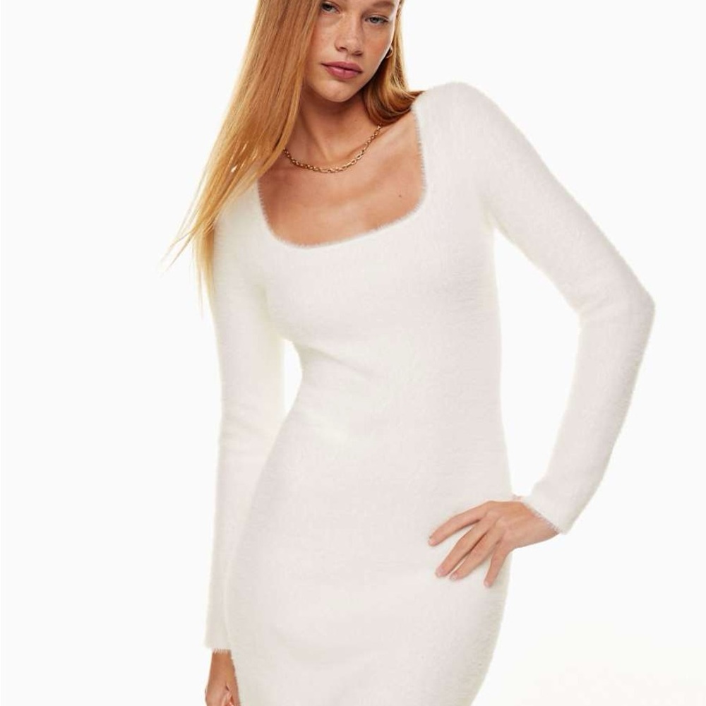 Chic Long Sleeve White Dress